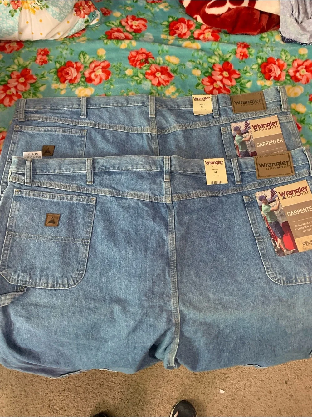 Men’s Wrangler Carpenter Style Shorts Jorts x 2 Size 52